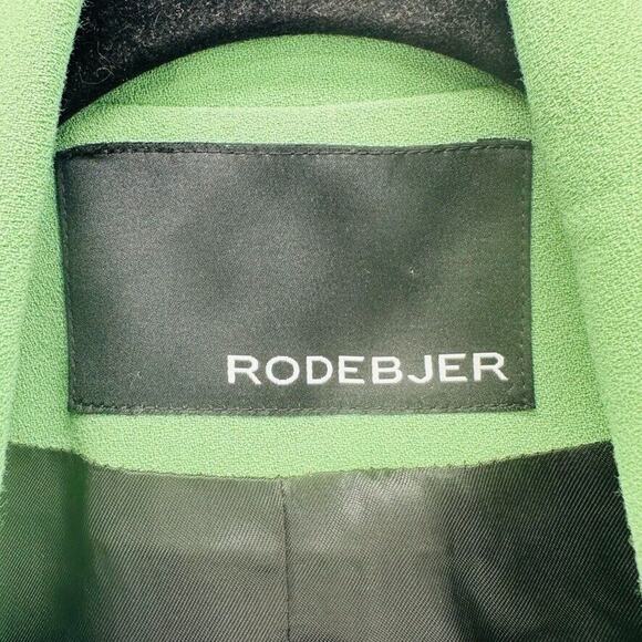 Rodebjer Voulana Double Breast Coat Size S Kelly Green Side Slits Capsule Preppy - Picture 10 of 12